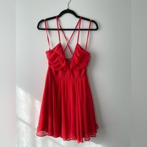 Lulu’s chiffon ruffle swing dress